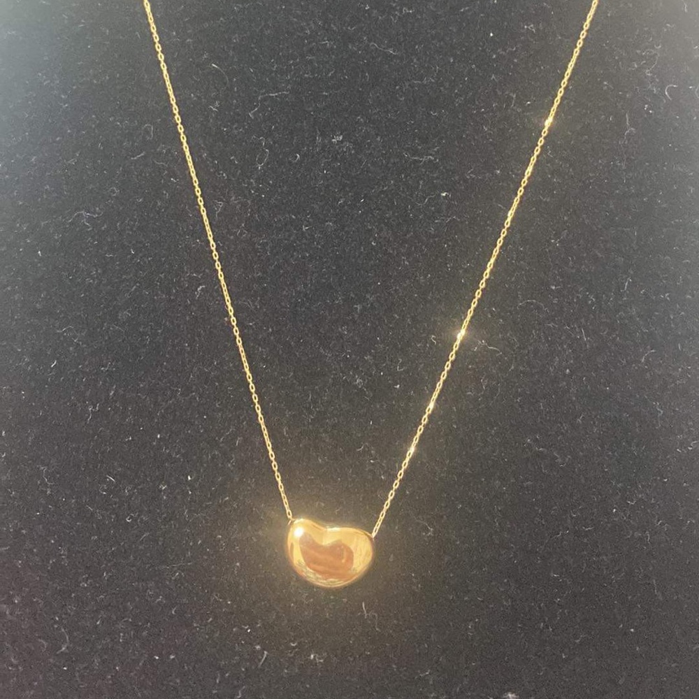 Authentic JAPAN 18k gold Dainty inspired BEAN Necklace